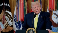 US President Donald Trump speaks during an event to honor recipients of the Purple Heart in the East Room of the White House on August 07, 2025 in Washington, DC. (Photo by Anna Moneymaker / GETTY IMAGES NORTH AMERICA / Getty Images via AFP)

