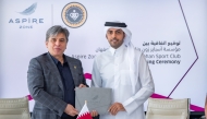 Aspire Zone and Sepahan Club officials during the signing ceremony.