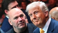 CEO and President of the Ultimate Fighting Championship (UFC) Dana White (left) and US President Donald Trump attend UFC 314 at the Kaseya Center in Miami, Florida, on April 12, 2025. (Photo by Mandel Ngan / AFP)