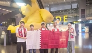 Members of the Qatari team at Hamad International Airport. 
