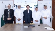 From left: Commercial and Business Development Director at DECC, Alexios Zeliotis; CEO of Dar Al Sharq Group, Abdul Latif Abdullah Al Mahmoud; CEO of DECC, Jose Vicente; Deputy CEO of Dar Al Sharq Group and Editor-in-Chief of Al Sharq newspaper Jaber Al Harmi and Executive Director of Al Sharq Media Management and Director of Halal Expo Eizeldin Abdulrahman during the event. Pics: Rajan Vadakkemuriyil/The Peninsula