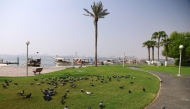 A view of a square in Qatar's capital Doha's seaside corniche on September 10, 2025. Photo by Karim JAAFAR / AFP