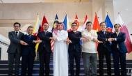 Ambassador of Thailand to Qatar H E Sira Swangsilpa (fourth right); Director of MoFA Protocol Department H E Ambassador Ibrahim Yousif Abdullah Fakhro (fourth left); and other ambassadors from Asean countries at the event in Doha. 