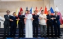 Ambassador of Thailand to Qatar H E Sira Swangsilpa (fourth right); Director of MoFA Protocol Department H E Ambassador Ibrahim Yousif Abdullah Fakhro (fourth left); and other ambassadors from Asean countries at the event in Doha. 