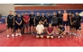 Sweden youth table tennis team players and officials during the training camp at Aspire Academy.
