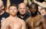 Canelo Alvarez (L) and Terence Crawford pose during a ceremonial weigh-in at T-Mobile Arena on September 12, 2025 in Las Vegas, Nevada. Steve Marcus/Getty Images/AFP 