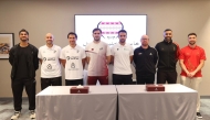 Captains of the participating teams pose for a photo following the draw.