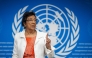 Chair of the Independent International Commission of Inquiry on the Occupied Palestinian Territory, including East Jerusalem, and Israel, South African judge Navi Pillay, gestures after a press conference in Geneva on September 16, 2025. Photo by Fabrice COFFRINI / AFP