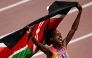 Kenya's Faith Kipyegon celebrates after winning the women's 1500m final during the World Athletics Championships in Tokyo on September 16, 2025. (Photo by Yuichi YAMAZAKI / AFP)
