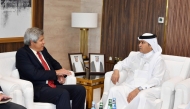 Ambassador of Peru to Qatar, H E Gonzalo Voto Bernales with QC Second Vice-Chairman, Rashid bin Hamad Al-Athba.