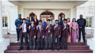 Medal winners with school officials.