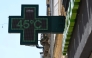 (Files) A pharmacy sign displays a temperature of 45 degrees Celsius in Thionville, north-eastern France, on July 2, 2025, as a heatwave hits Europe. (Photo by Jean-Christophe Verhaegen / AFP)
