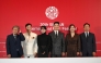 (L-R) South Korean director Park Chan-wook, actors Lee Byung-hun, Son Ye-jin, Park Hee-soon, Lee Sung-min and Yeom Hye-ran pose for a photo after a press conference for the opening film 'No Other Choice' of the 30th Busan International Film Festival (BIFF) at the Busan Cinema Center in Busan on September 17, 2025. (Photo by Jung Yeon-je / AFP)