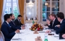 Minister of State at the Ministry of Foreign Affairs H E Dr. Mohammed bin Abdulaziz bin Saleh Al Khulaifi meeting Minister of Foreign Affairs of the Netherlands H E David van Weel in The Hague yesterday.
