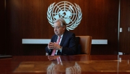 UN Secretary-General Antonio Guterres speaks during an AFP interview ahead of the 80th session of the United Nations General Assembly (UNGA 80) at UN headquarters in New York on September 19, 2025. (Photo by Angela Weiss / AFP)