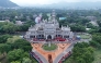 This aerial photograph taken on August 15, 2025 shows a general view of the main building at the Mayo College school in Ajmer. (Photo by Himanshu Sharma / AFP)