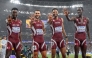From left: Qatar's Yahya Ibrahim, Bassem Hemeida, Abderrahman Samba and Ismail Dawood react after finishing fifth in the 4x400 metres final at the World Athletics Championships in Tokyo yesterday. 