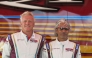 Qatar’s Sheikh Hassan and his partner Steve Curtis pose for a photo. 