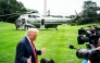 US President Donald Trump speaks with the press at the White House. (Photo by Demetrius Freeman/The Washington Post)