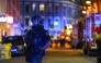 Police officer is seen in Pilestredet just off Parkveien in Oslo, Norway on September 23, 2025, after reports of an explosion. (Photo by Terje Pedersen / NTB / AFP) 