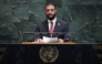 Syrian President Ahmed al-Sharaa speaks during the General Debate of the United Nations General Assembly at the UN headquarters in New York City on September 24, 2025. (Photo by TIMOTHY A. CLARY / AFP)
