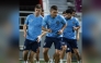 Al Duhail's Marco Verratti (centre) trains with teammates.