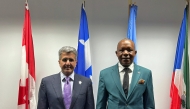 Acting President of QCAA, Mohammed bin Faleh Al Hajri with Minister of Civil Aviation and Airport Infrastructure of the Republic of Equatorial Guinea, H E Norberto Monsuy Andeme.

