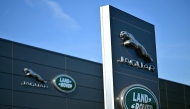 Jaguar Land Rover signage is seen on a dealership in Tonbridge south-east of London on September 29, 2025. Photo by Ben STANSALL / AFP