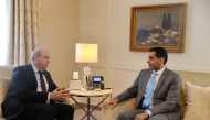 Minister of Transport H E Sheikh Mohammed bin Abdulla bin Mohammed Al-Thani with Minister of Civil Aviation of Egypt H E Dr. Sameh Ahmed El Hafny 