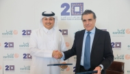 Chief Development and Asset Management Officer – Qatar at Qatari Diar, Eng. Fahad Abdullatif Al Jahrami and Executive Director of Earthna, Dr. Gonzalo Castro de la Mata (right) at the MoU signing. 