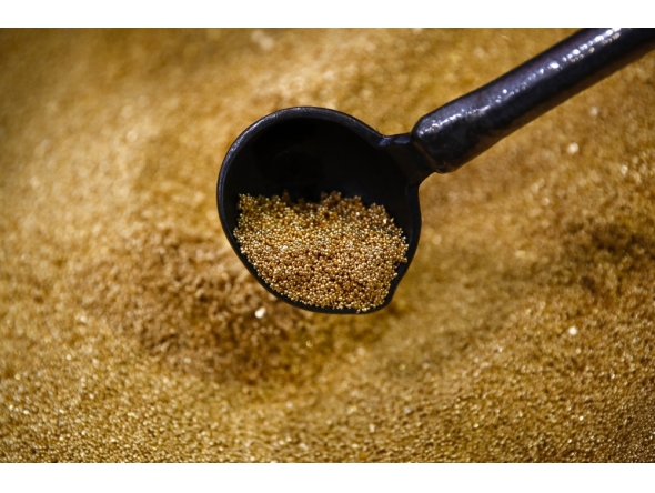 Gold casting grain. (Photo by Stefan Wermuth/Bloomberg)