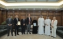 Minister of Culture H E Sheikh Abdulrahman bin Hamad Al Thani and other officials during the award of the certification by the European Foundation for Quality Management.