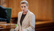 Denmark's Prime Minister Mette Frederiksen speaks during the opening of the Danish Parliament at Christiansborg Palace in Copenhagen, on October 7, 2025. (Photo by Mads Claus Rasmussen / Ritzau Scanpix / AFP) 