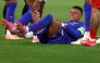 France's forward #10 Kylian Mbappe (C) reacts as he lies on the pitch during the FIFA World Cup 2026 Group D European qualification football, on October 10, 2025. (Photo by Anne-Christine POUJOULAT / AFP)