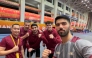 Qatar table tennis players and officials pose for a photo.