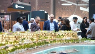 People seen at one of the pavillions at the Cityscape Qatar 2025.