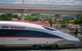 The Jakarta-Bandung high-speed train named 'Whoosh' is seen after the inauguration at Padalarang station in Padalarang, West Java on October 2, 2023. Photo by BAY ISMOYO / AFP