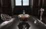This picture shows the crown of the Empress of the French Eugénie de Montijo displayed at Apollon's Gallery on January 14, 2020 at the Louvre museum in Paris after the reopening of the Gallery following ten months of renovations. Robbers broke in to the Louvre and fled with jewellery on October 19, 2025 morning.(Photo by STEPHANE DE SAKUTIN / AFP)
