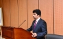 Dr. Safar Mubarak Al-Shafi defending his doctoral dissertation.