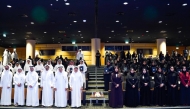 Minister of Education and Higher Education H E Lolwah bint Rashid bin Mohammed Al Khater with other officials and honourees during the event.