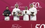 QREC Racing Manager Abdulla Rashid Al Kubaisi presented the trophies to the winning connections of the Sealine Cup. Pics: JUHAIM/QREC