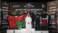 QRC General Manager Sheikh Jabor bin Khalid poses for a photo with the podium winners.