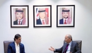 Jordan's Foreign Minister Ayman Safadi with US Under-Secretary for Foreign Assistance, Humanitarian Affairs and Religious Freedom Jeremy Lewin, who is currently visiting the Kingdom.
