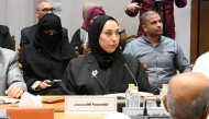 Qatari officials during the conference in Cairo. 