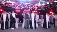 Speaker of Shura Council H E Hassan bin Abdullah Al Ghanim, Minister of Labour H E Dr Ali bin Smaikh Al Marri and Minister of Education and Higher Education H E Lolwah bint Rashid bin Mohammed Al-Khater with other officials during the ceremony.   Pic: Rajan Vadakkemuriyil/The Peninsula