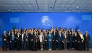 Participants at the 10th meeting of Permanent Representatives to the League of Arab States and Ambassadors of the Political and Security Committee of the Council of the European Union (EU), held in Brussels