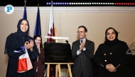 Minister of Education and Higher Education, H E  Lolwah bint Rashid Al-Khater; Ambassador of the French Republic to Qatar H E Arnaud Pescheux; and other officials at the inauguration ceremony yesterday. Pic: Salim Matramkot/The peninsula  