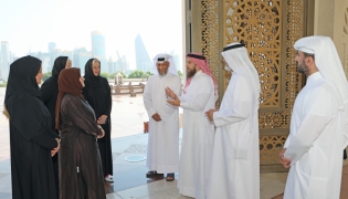First Lady of Hungary H E Zsuzsanna Nagy and the accompanying delegation visiting the Imam Muhammad bin Abdulwahhab Mosque.