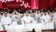 Prime Minister, Minister of Foreign Affairs, and the President of the National Planning Council (NPC), H E Sheikh Mohammed bin Abdulrahman bin Jassim Al-Thani along with Their Excellencies the Ministers and senior officials attending the forum at the Doha Exhibition and Convention Center yesterday.