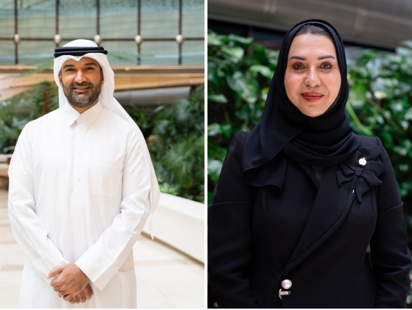 Prof. Khalid Fakhro (left) and Dr. Ammira Al-Shabeeb Akil